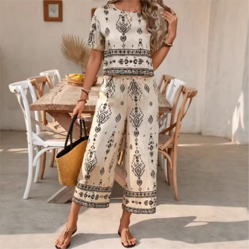 New Ethnic Fashion - Модный этнический ретро-костюм с принтом, женский,