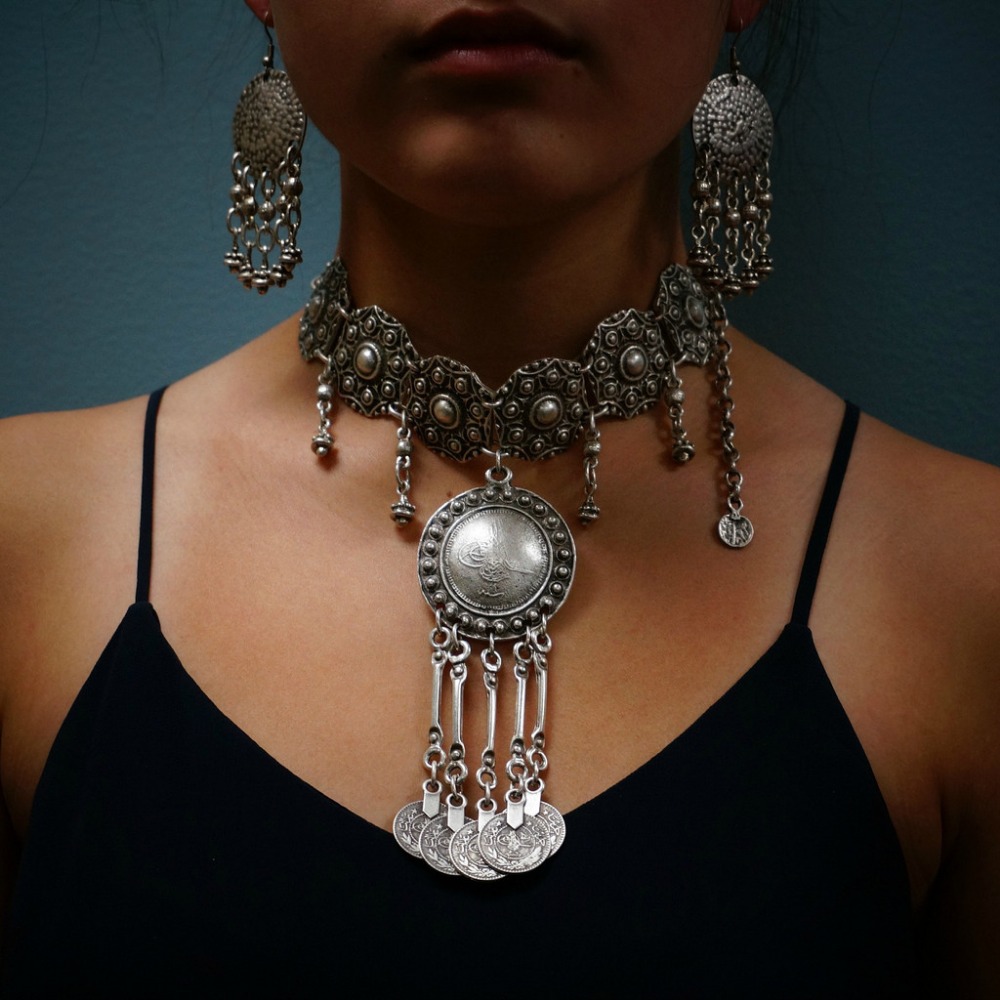 Ethnic Fashion Co In - Этнические цыганские винтажные металлические ожерелья с